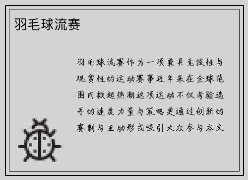 羽毛球流赛